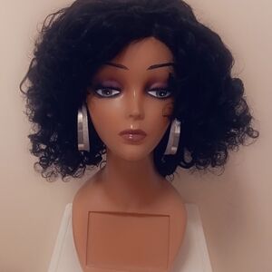 Custom Curly Wig For Women Curly Hair SyntElegant Black Curly Wig for Women